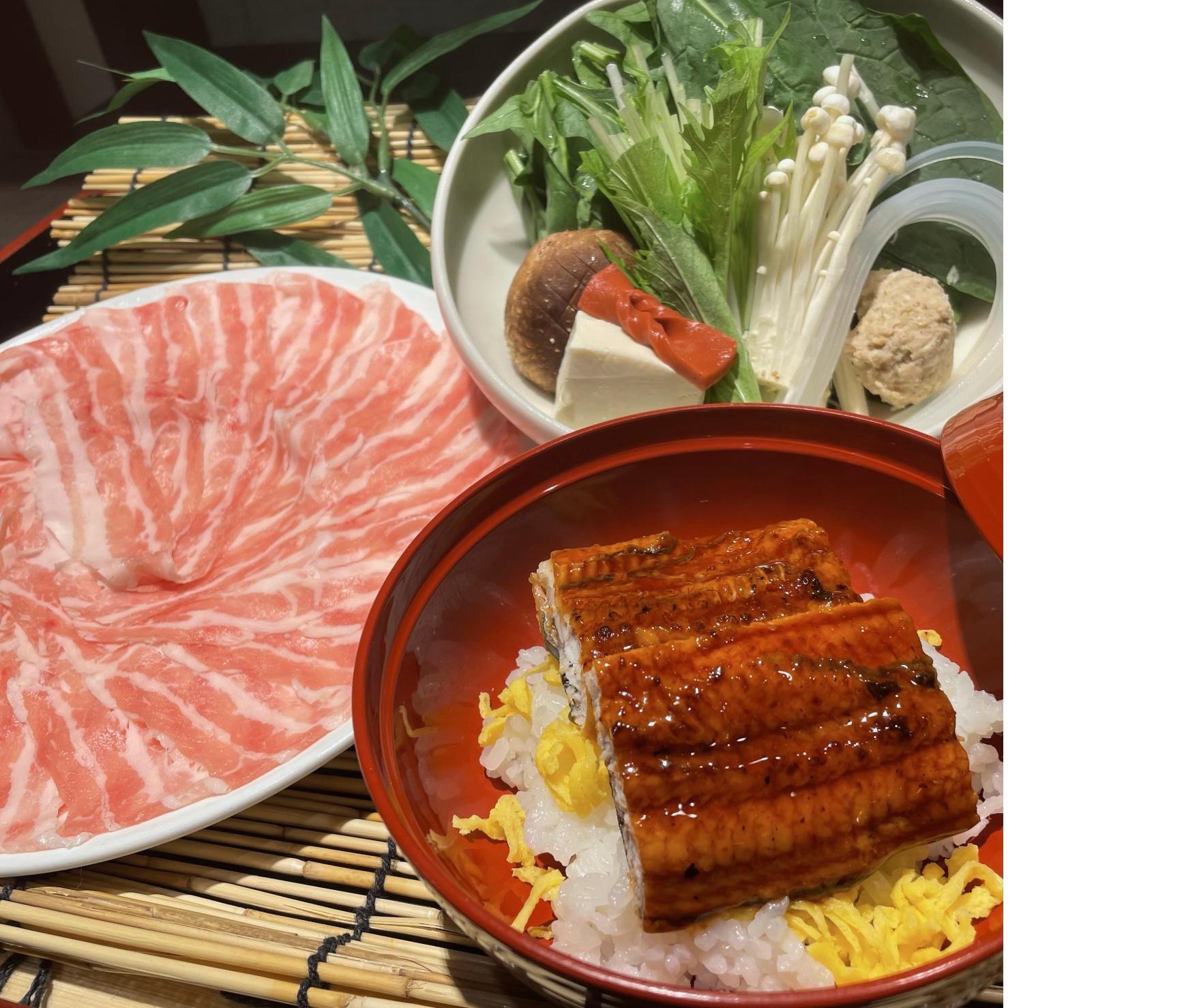 つゆしゃぶセット(白金豚バラ＆ロース)うな丼変更